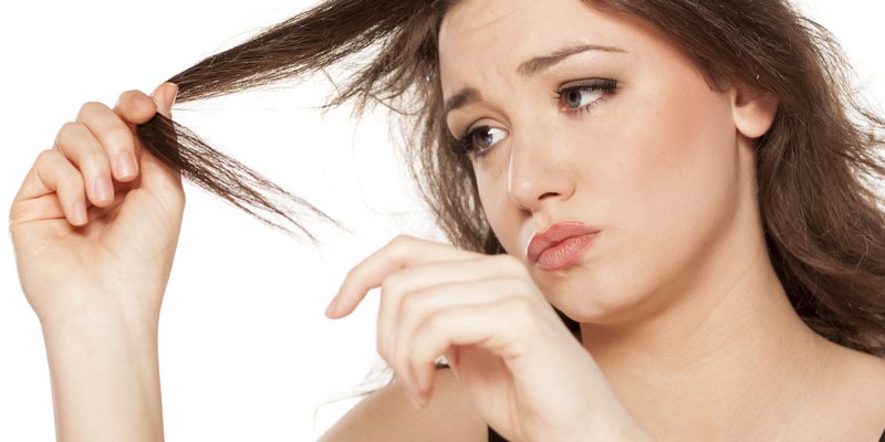 woman frustrated with hair